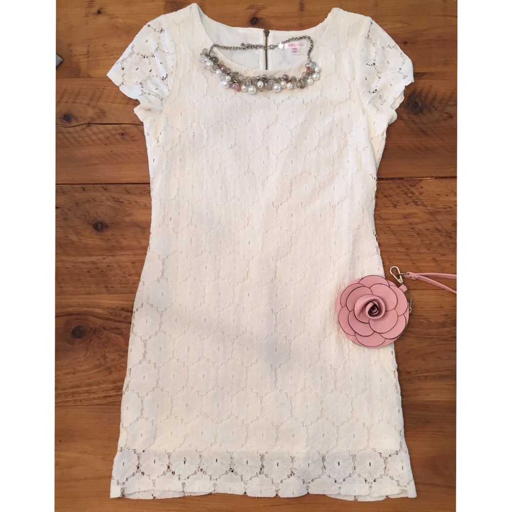 Lined White Lace Dress